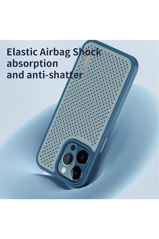 Rock Apple Uyumlu iPhone 14 Pro Graphene Serisi Isı Dağılımlı Kılıf Mavi Mavi