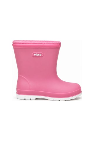 Vicco Mellow Kürklü Pvc Su Çizmesi Yağmur Botu Ortopedik Çocuk Bot Pembe