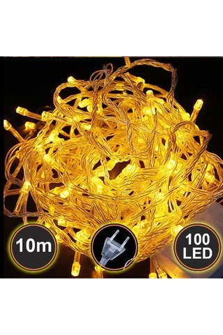 10 Metre Gün Işığı 100 Ledli Fişli 8 Fonksiyonlu Yılbaşı Ağacı Işığı Organizasyon Led Işık Diğer