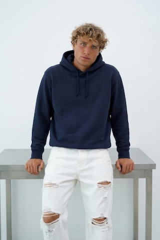 Markapia Erkek Kapüşonlu İçi Polarlı Sweatshirt Lacivert