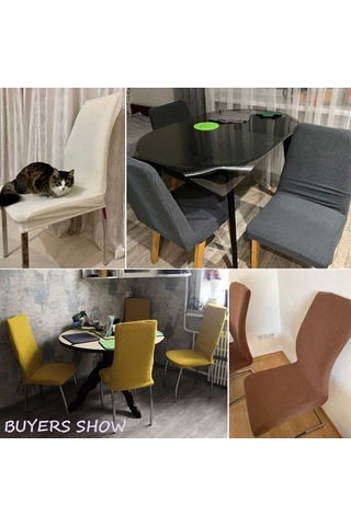 Yaozixa Esnek Jakarlı Sandalye Kılıfı - Yıkanabilir, Çıkarılabilir, Ev/restoran İçin Koruyucu Açık Gri Gri