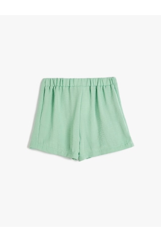 Koton Şort Pileli Diz Üstü Beli Lastikli Green 4skg40109aw Yeşil