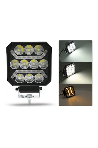 Oto Çalışma Lambası 4 İnç 12-24v Drl Sarı 2 Mod Flash Sis Farı