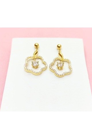 Oriental Kuyumculuk Jewellery 5 Yapraklı Yonca Küpe Gold