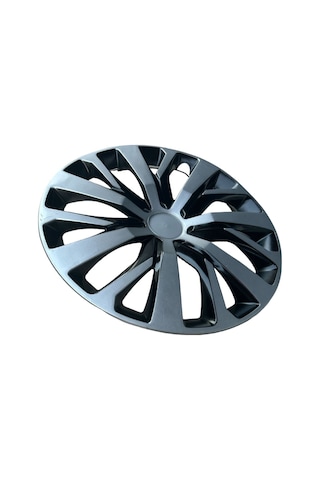 Citroen 16'' İnç Araçlar İçin Uyumlu Jant Kapağı Siyah - Gri Logo