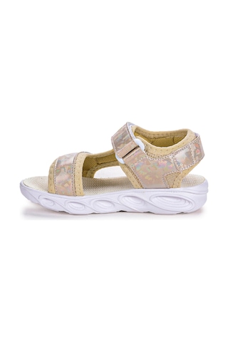 Kiko Kids 133 Hologram Işıklı Günlük Kız Çocuk Cırtlı Sandalet Ay Çok Renkli