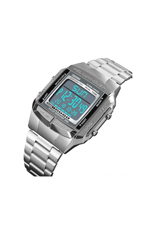 Skmeı 1381 Erkek Analog Dijital Saat Moda Günlük Spor Kol Saati 2 Zaman 5 Alarm 3atm Su Geçirmez Paslanmaz Çelik Kayış Arka Işık Çok Fonksiyonlu Saatler Relogio Masculino Gümüş