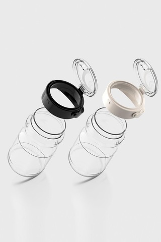 Renga Mono 1700 Ml 2'li Cam Kavanoz Seti 131072 Siyah-bej Renkli