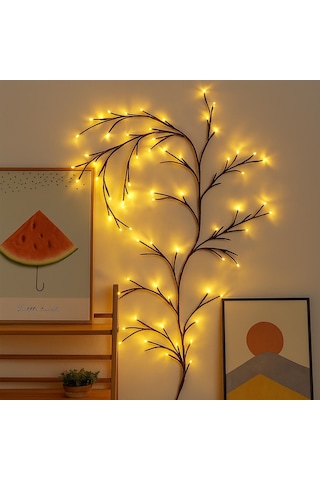 Sihirli Söğüt Asma Ağacı Ledi 144 Led 8 Mod + Uzaktan Kumandalı Yapışkanlı Günışığı Ledli Günışığı