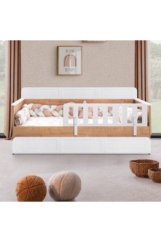 Mira Çocuk Odası Takımı, Mira Yavrulu Karyola, Berlin 3 Kapaklı Dolap, Şifonyer - Ceviz Renkli