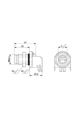 Phoenix Sacc-dsı-m8ms-4con-l90-sh ,m8/4-pin Açılı Erkek Pcb Soket