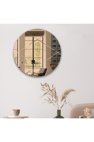 Ayna | Bronz Ayna | Baklava Kanallı | Çap60Cm Bronz