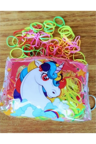 Pony Unicorn Çantalı Bebek Lastik Toka - Perma Renkli Lastik Toka