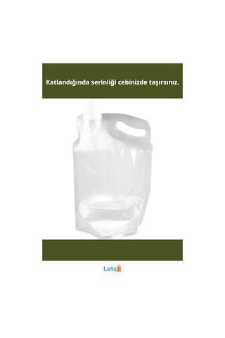 Katlanabilir Ultra Dayanıklı Bpa İçermeyen 1 Litre Plastik Kapaklı Su Torbası Çok Renkli
