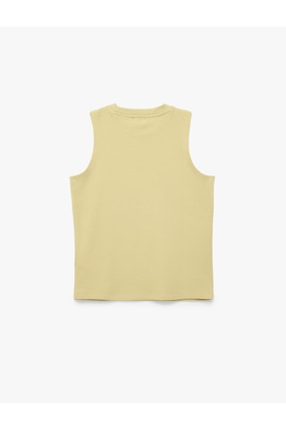 Koton Baskılı Kolsuz Bisiklet Yaka Pamuklu Oversize Atlet Yeşil 6skb30028tk