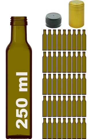 Afracam Maraska Yeşil 250 ML Cam Şişe Kapak Kapüşon 45 Adet