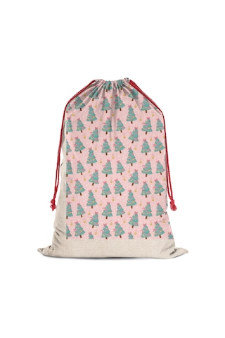 Büyük Noel Baba Hediye Çantası, Pamuklu Kordonlu, Yeniden Kullanılabilir Noel Ağacı Kurdele