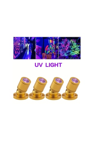 Honeybeeshop 2 Adet Uv Siyah Işık Gece Usb Uv Işık Mini Spotlights Gösteri Dolabı Takı Rafı Poster Duvar Kullanımı 1w Ultraviyole Led Siyah Işıklar Altın Rengi Altın Rengi