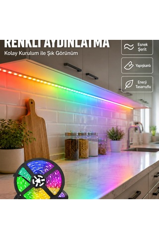 Kumandalı 5 Metre Şerit Led Dekoratif Aydınlatma 34353961