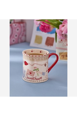 Love Notes Kırmızı Stoneware Kupa 375 Ml