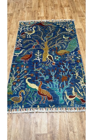 El Dokuma Afghan Halısı Gri