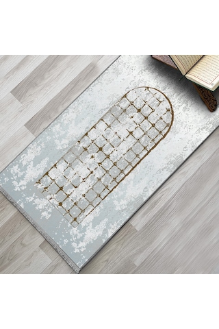 Evaşk EVAŞK408B66 Namazlık Dokuma Halı Kaymaz Muslumana Seccade Mavi