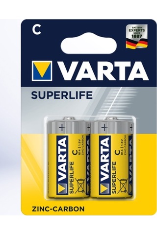 Varta 2014 Superlife Çinko Karbon Orta Boy C Pil 2'li