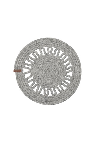 Koza Home Cesta Amerikan Servis El Yapımı Pamuklu Gri Jüt Örme Dekoratif Su Gri