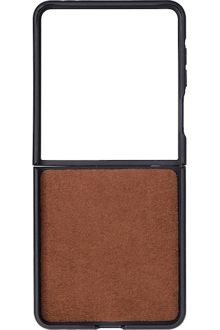 Bloomcase Flex Saddle Brown Hakiki Deri Samsung Galaxy Uyumlu Z Flip 7 Kılıf 6.9"-4.1" Kahverengi