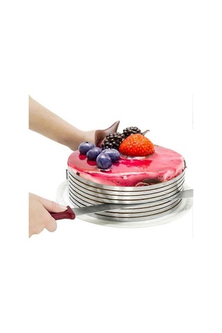 Alt Teleskopik Halka Kek Kalıbı Paslanmaz Çelik Yuvarlak Ayarlanabilir Pişirme Gereçleri Katmanlı Dilimleyici 6 İnç Çok Renkli