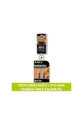 Cef 14 Şarj Aleti Ve Şarj Edilebilir Aaa 750mah 2 Pil
