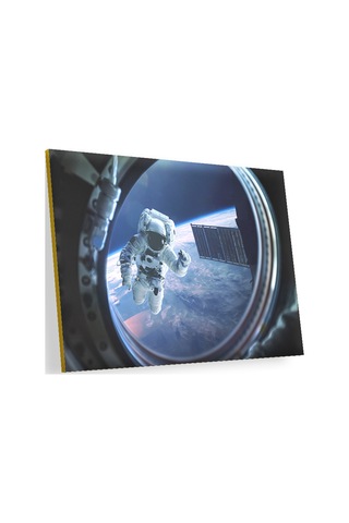 Cakasepetim Mekik Penceresinden Astronot Ve Dünya Ahşap Mdf Tablo