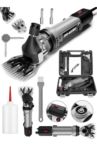 Dragro Alman Drg-4200w Devir Ayarli Bakir Sargili Çelik Şanzuman Koyun Keçi Kirkma Makinesi -greyy