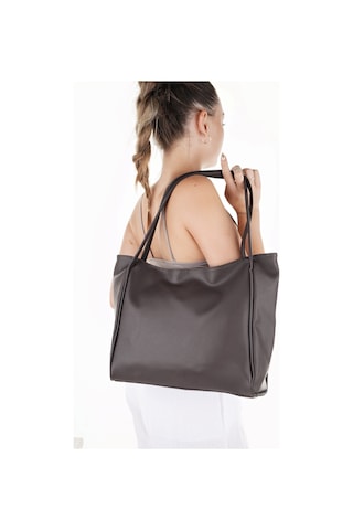 Muggo Lea Kadın Shopper El Ve Omuz Çantası Kahverengi