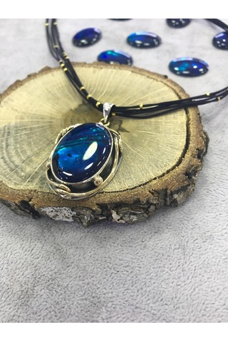 Sedef Taşlı Gümüş Kolye 925 Ayar (512656524)