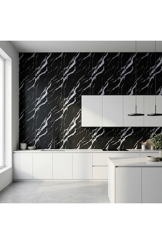 120 Cm X 280 Cm Duvar Paneli,salon,duvar,tv Ünitesi-siyah Mermer Desen Mt088-120x280