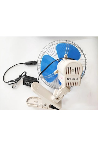 Oto Vantilatör 12 Volt 8 Inç Mandallı Çakmaklık Girişli Oowğ-089