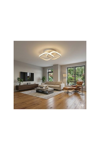 3 Renkli Kare Hol,antre,yatak Odası,çocuk Odası Için Beyaz Kasa Modern Led Avize