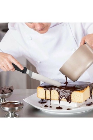 Periboia Eğik Pasta Sıvama Spatulası Metal 33 Cm Beyaz