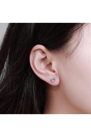 Novahub Kırmızı D Renk 0.3-2 Ct Mozanit Kaplama Küpe, 925 Ayar Gümüş, Gra Renkli Elmas Düğün Takı Kadınlar İçin Kırmızı