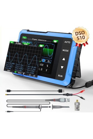 Dso-510h 2'si 1 Arada Mini El Tipi Dijital Osiloskop Dds Sinyal Jeneratörü