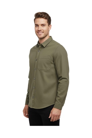 Erkek Spor Silim Fit Kanvas Tek Cepli Gömlek Bgl-st04955 Haki