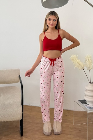 Giysa Kadın Beli Lastikli Tavşan Desenli Pijama Altı Pembe - 26y 4550