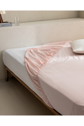 Madame Coco Manon Çift Kişilik %100 Pamuk Ranforce Lastikli Çarşaf - Açık Pudra Çok Renkli