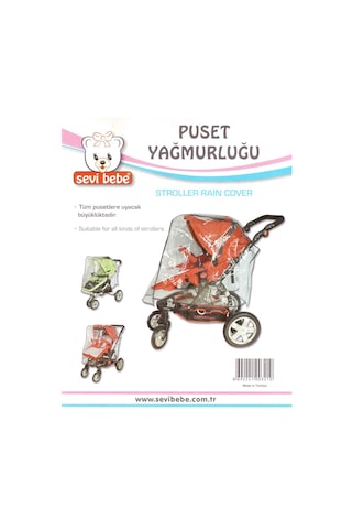 Sevi Bebe Puset Yağmurluğu Beyaz