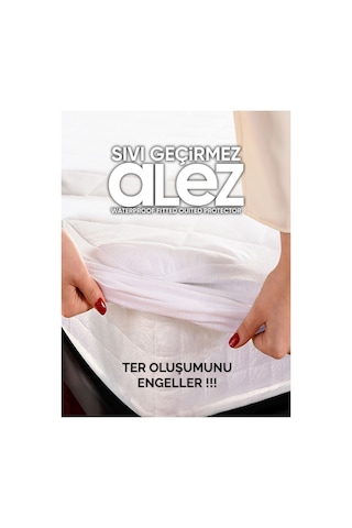 Nefes Alabilen, Leke Ve Koku Önleyici Sıvı Geçirmez Sıvı Geçirmez Yatak Koruyucu Alez Beyaz