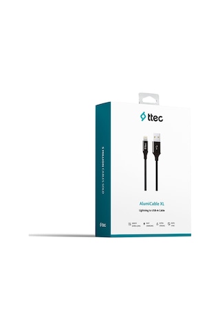 Ttec 2DK19S AlumiCable XL USB-A - Lightning Şarj Kablosu 2 M Siyah