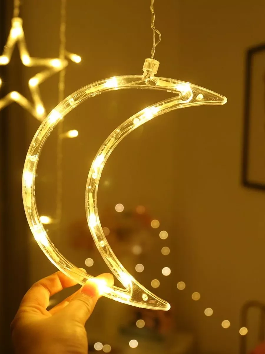 Riota Işıklandırılmış Gece Lambası Yıldızlar Ve Ay 300x100 Cm 180201658 Beyaz