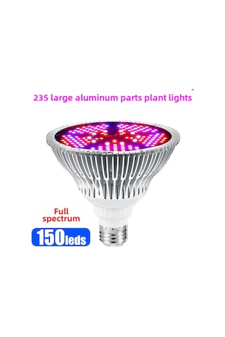 Geeroyoo E27 Fiyasko Bitki Işığı 100w 150 Led Tam Spektrumlu - Çiçek Ve Sebze Geliştirme, Ev Ve Bahçe Kullanıma Uygun Diğer