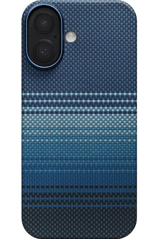 Apple Uyumlu iPhone 17 Kılıf M-safe Şarjlı Aramid Fiber Pitaka Tactile Woven Sunset-moonrise Serisi Mavi Mavi